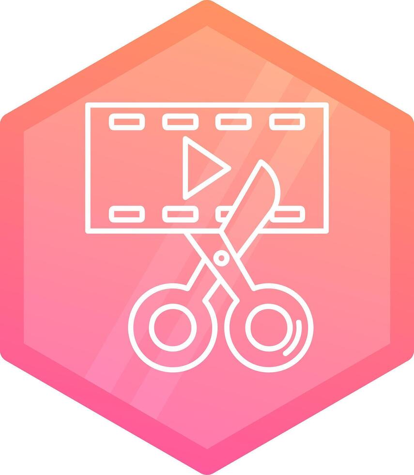 Video editor Gradient polygon Icon vector