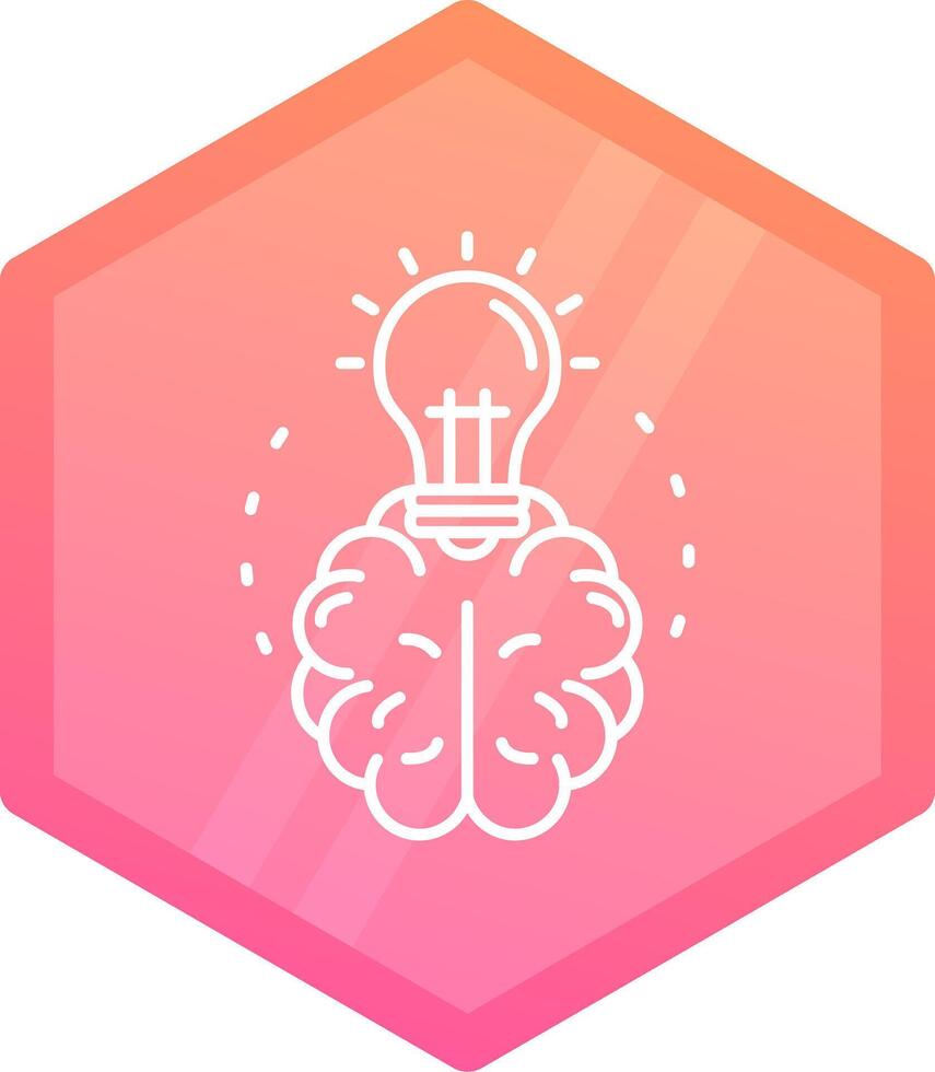 Brainstroming Gradient polygon Icon vector
