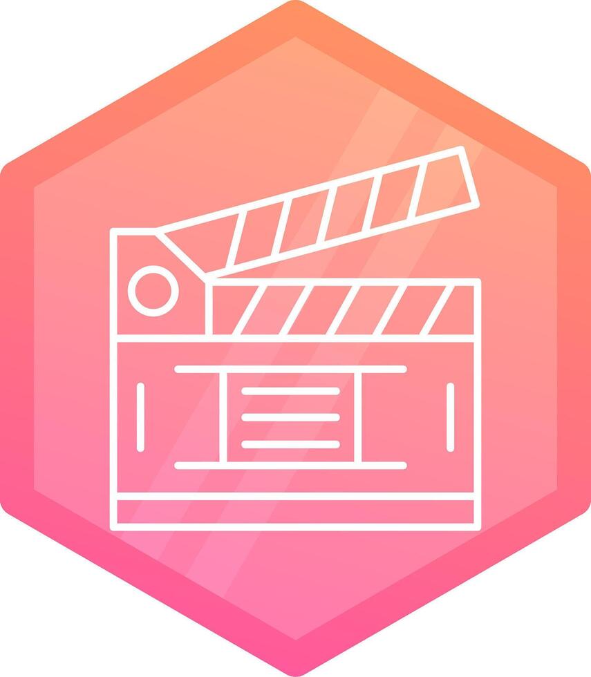 Clapperboard Gradient polygon Icon vector