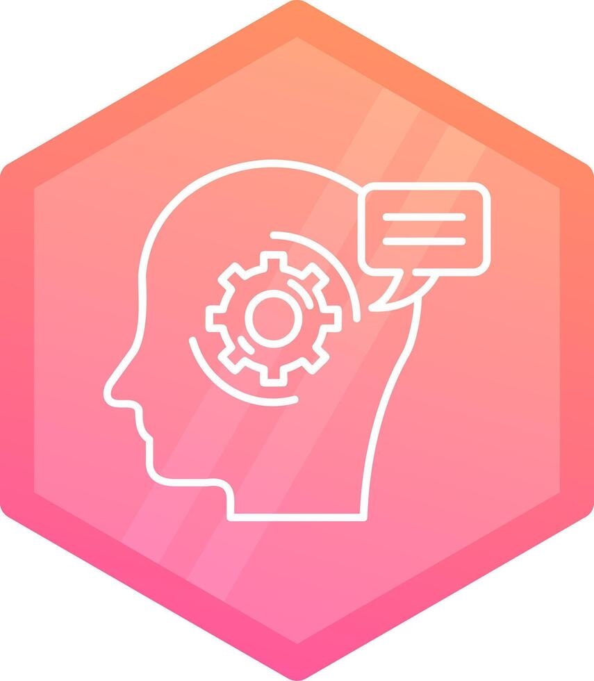 Thinking Gradient polygon Icon vector
