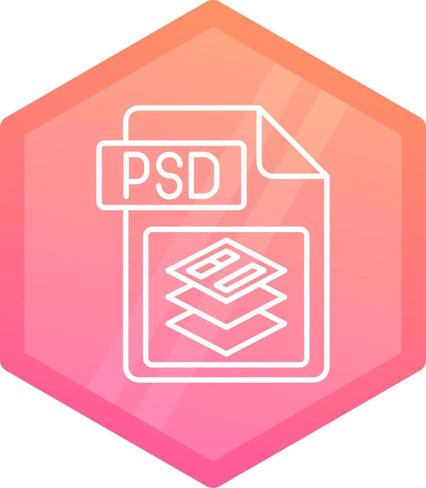 Psd file format Gradient polygon Icon vector