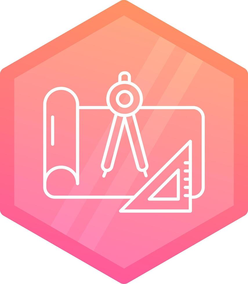 Draft Gradient polygon Icon vector