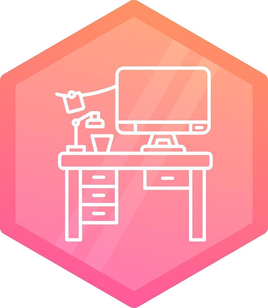 espacio de trabajo degradado polígono icono vector