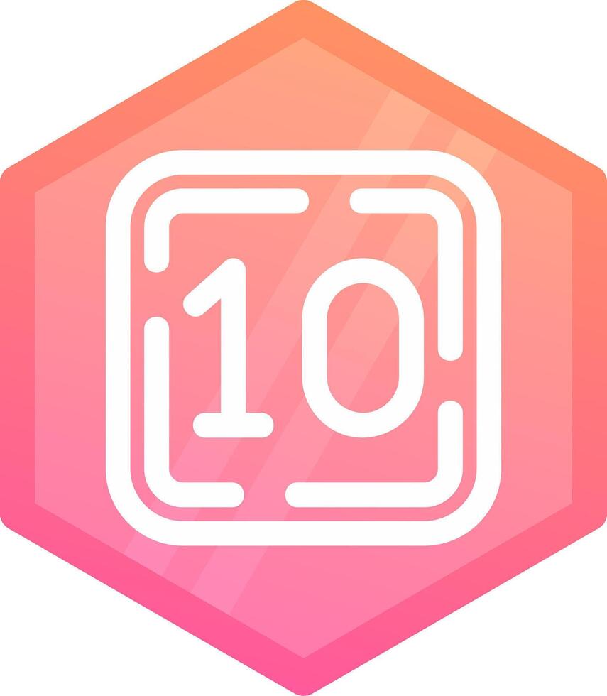 Ten Gradient polygon Icon vector