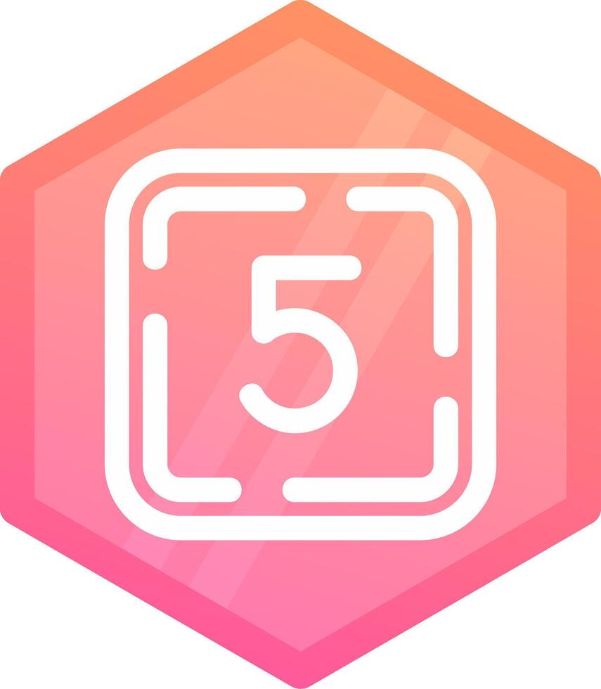 Five Gradient polygon Icon vector