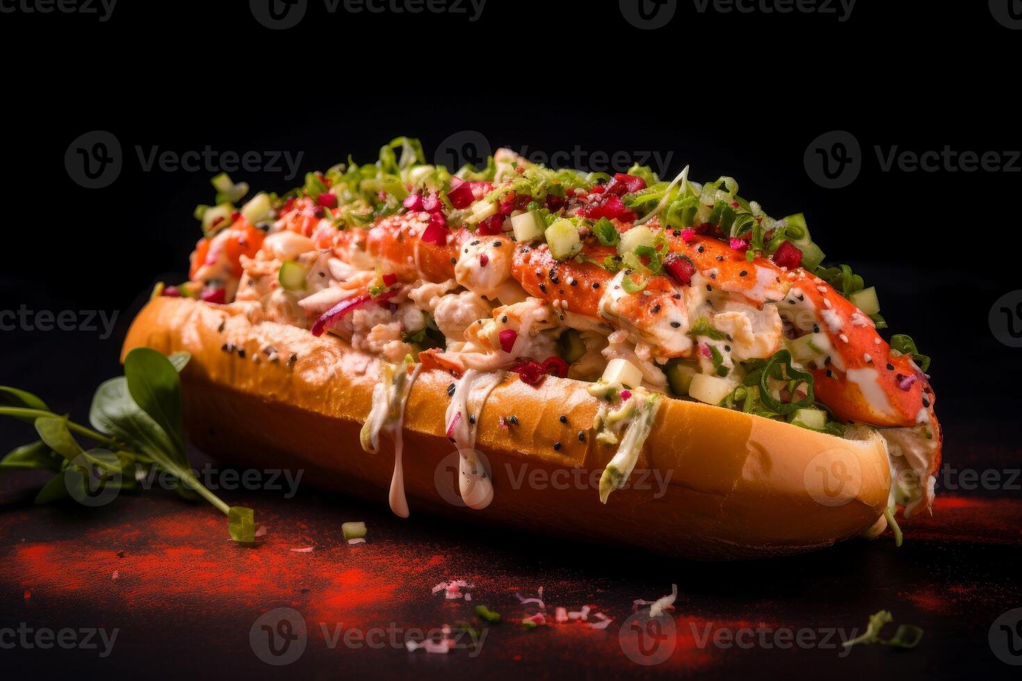 AI generated Buttery Lobster roll. Generate Ai photo