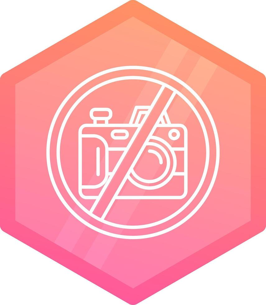 No camera Gradient polygon Icon vector