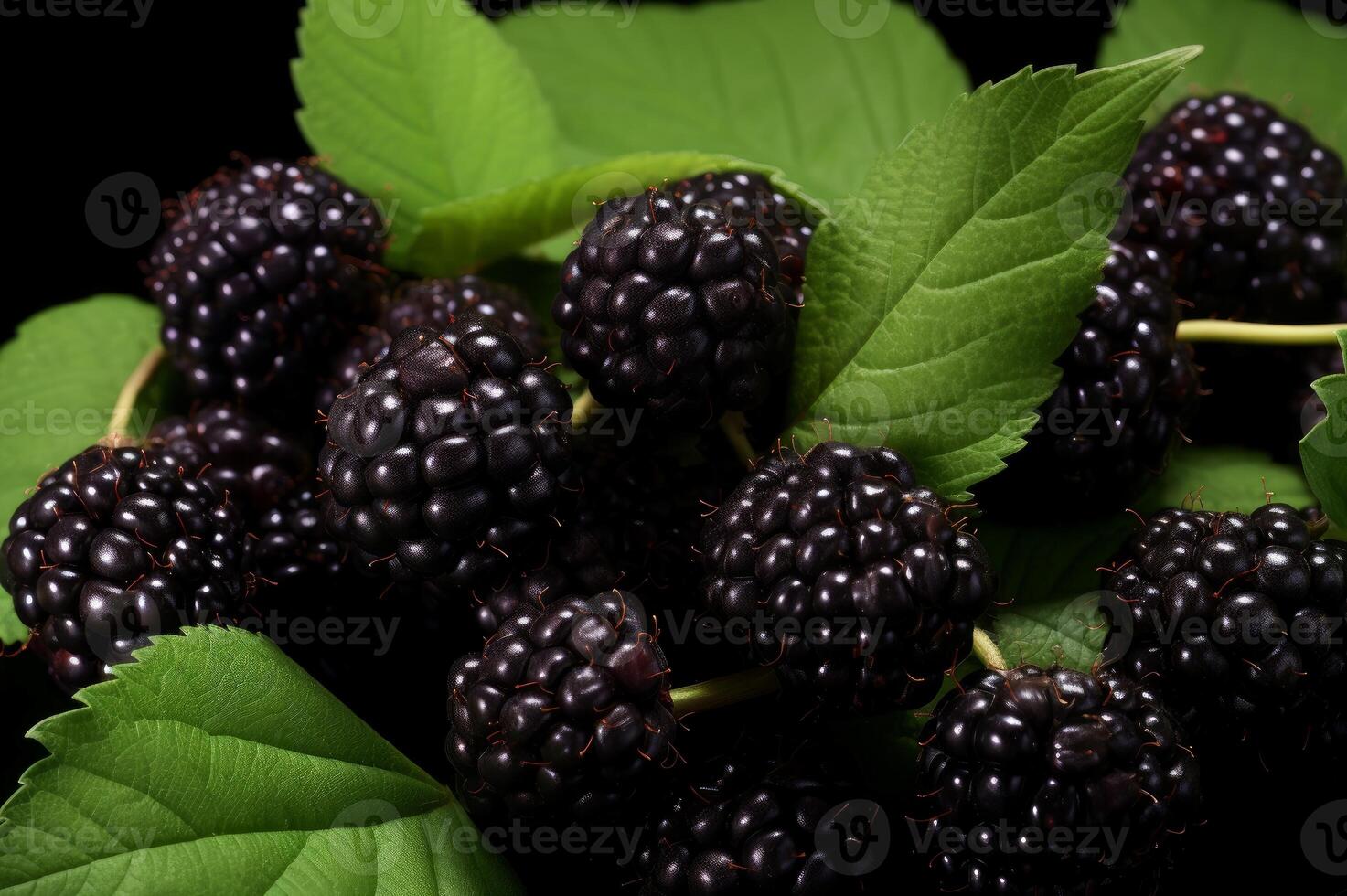 AI generated Distinctive Loganberry black berry. Generate Ai photo