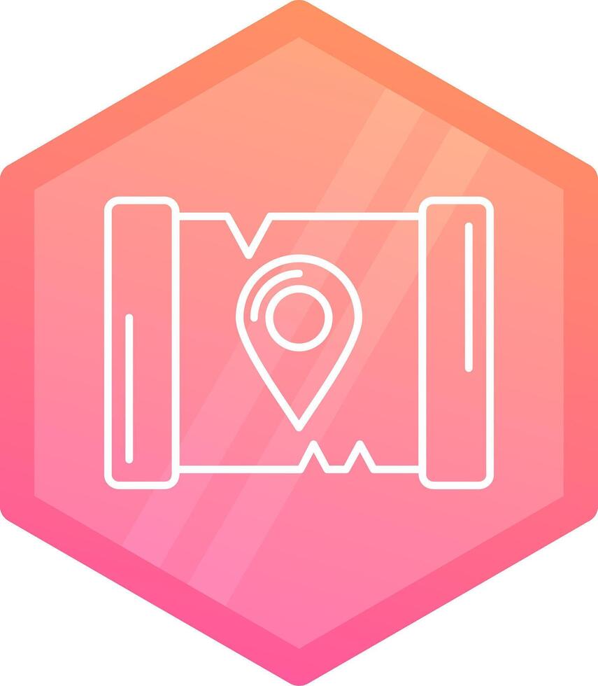 Map Gradient polygon Icon vector