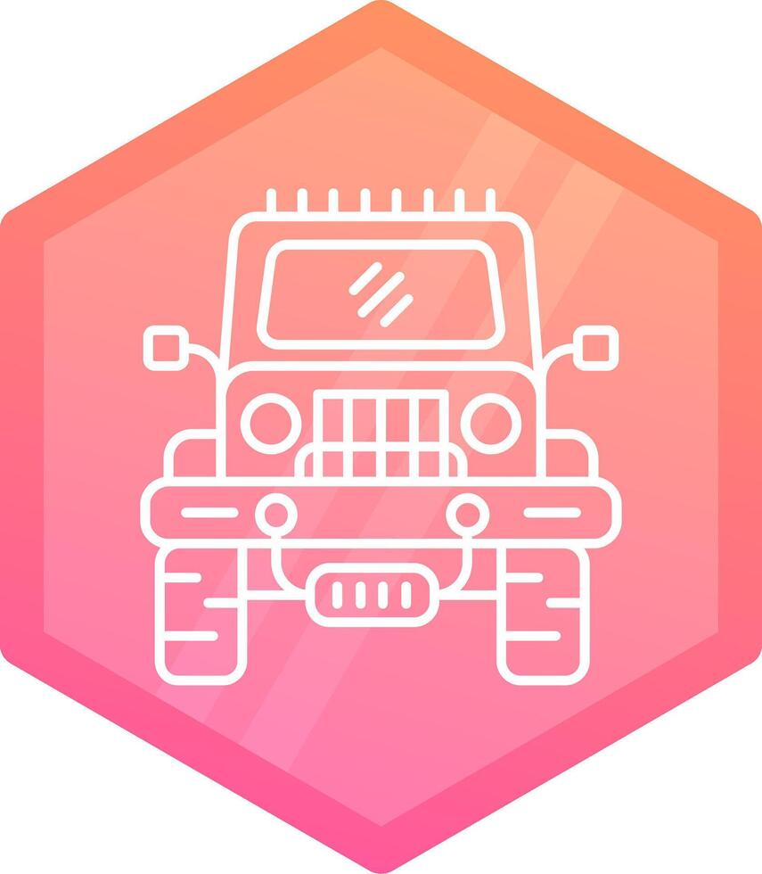 Jeep Gradient polygon Icon vector