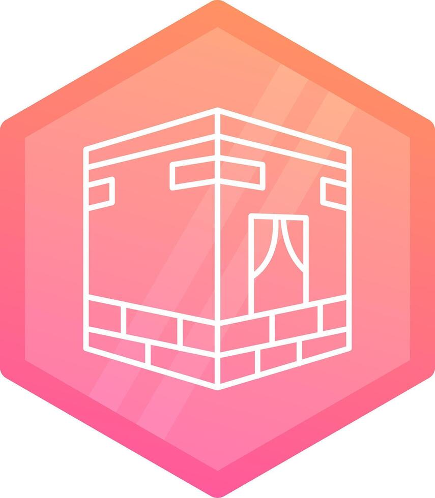 Qibla Gradient polygon Icon vector