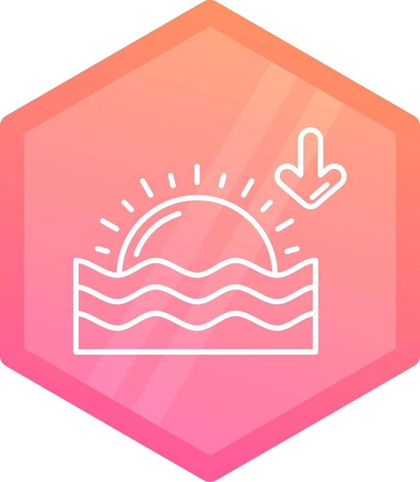 puesta de sol degradado polígono icono vector