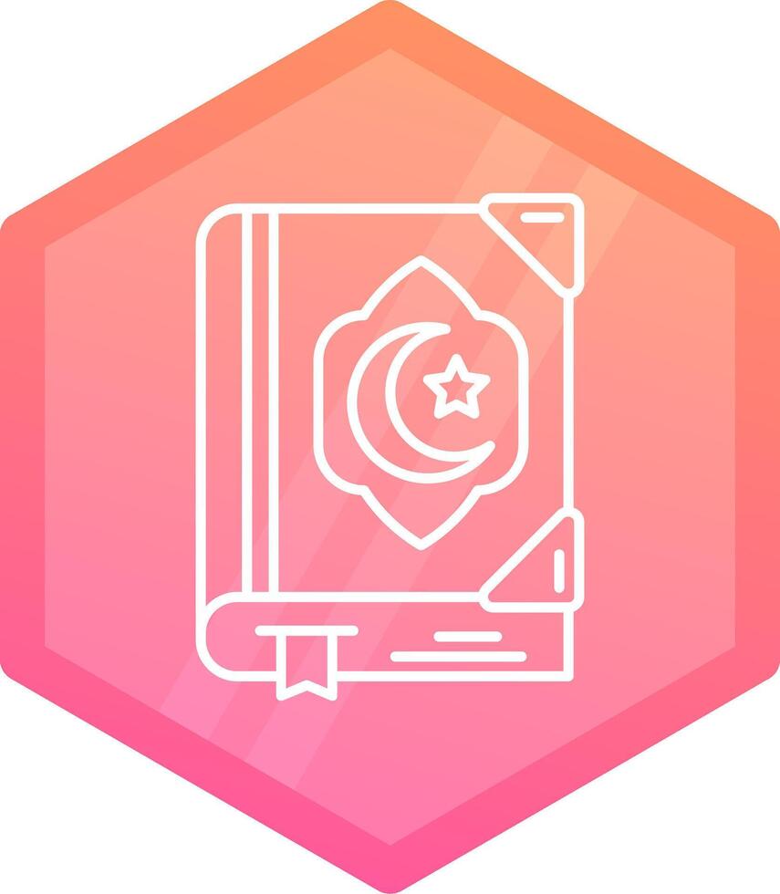 Quran Gradient polygon Icon vector