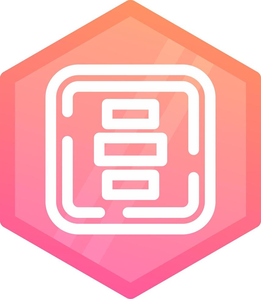 Horizontal Alignment Gradient polygon Icon vector