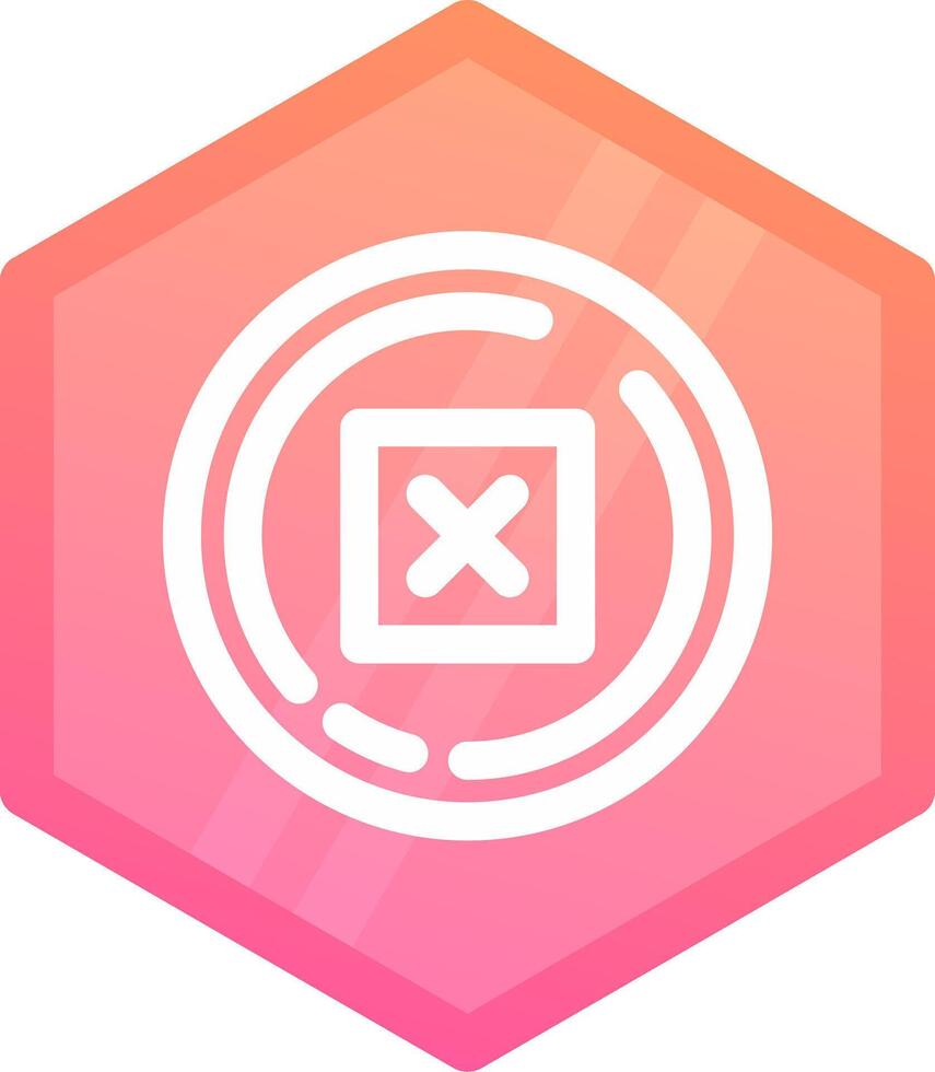 Delete Gradient polygon Icon vector