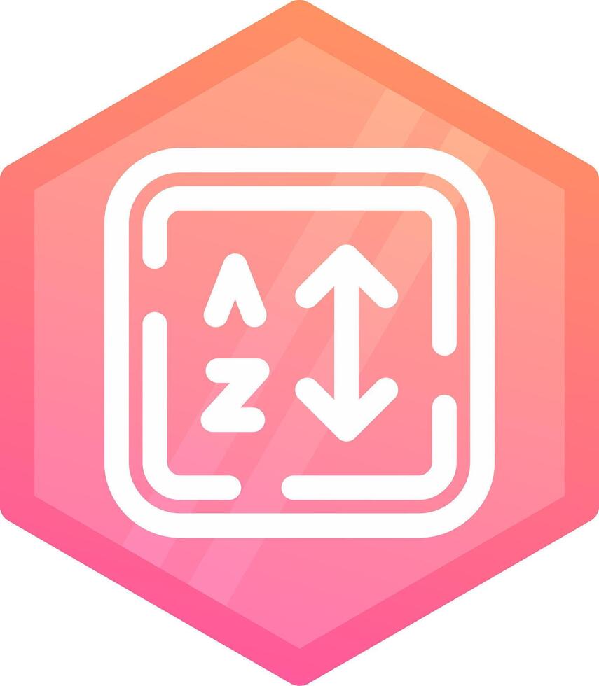 Alphabetical order Gradient polygon Icon vector