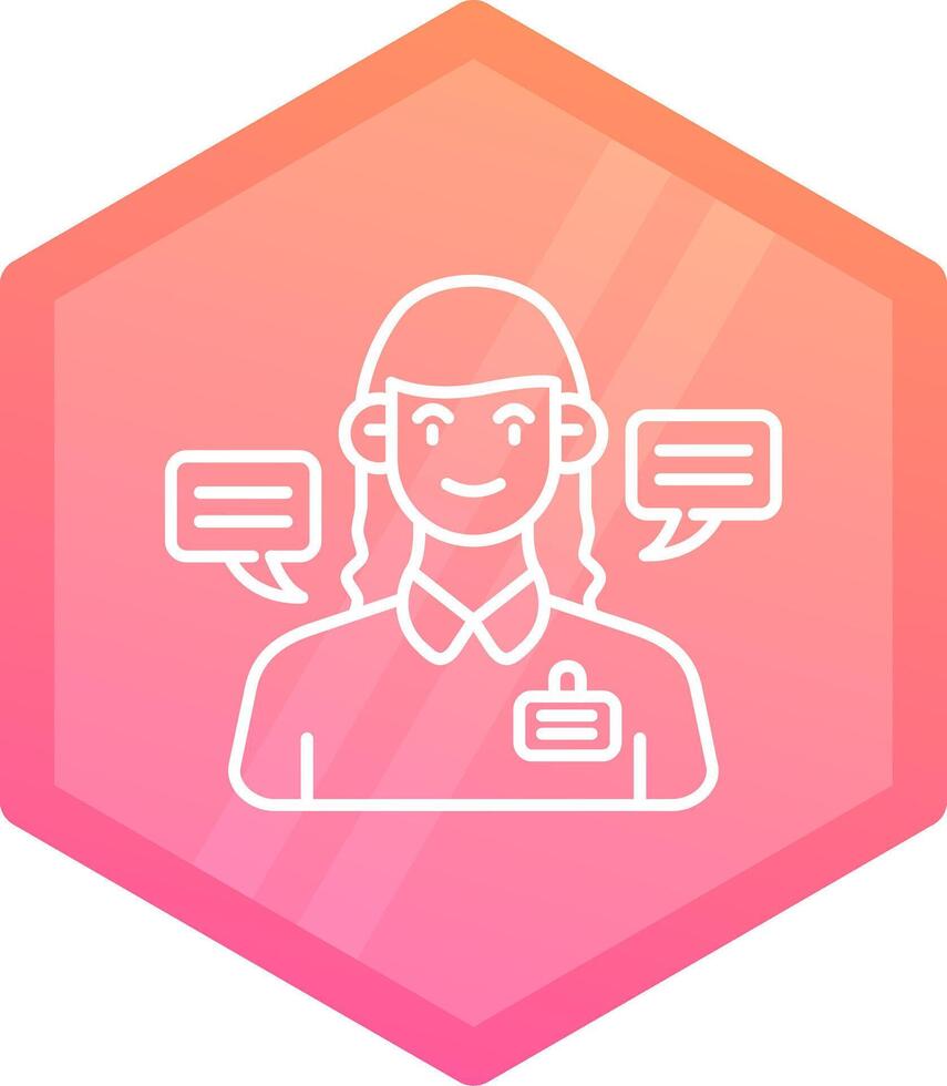 Public relation Gradient polygon Icon vector