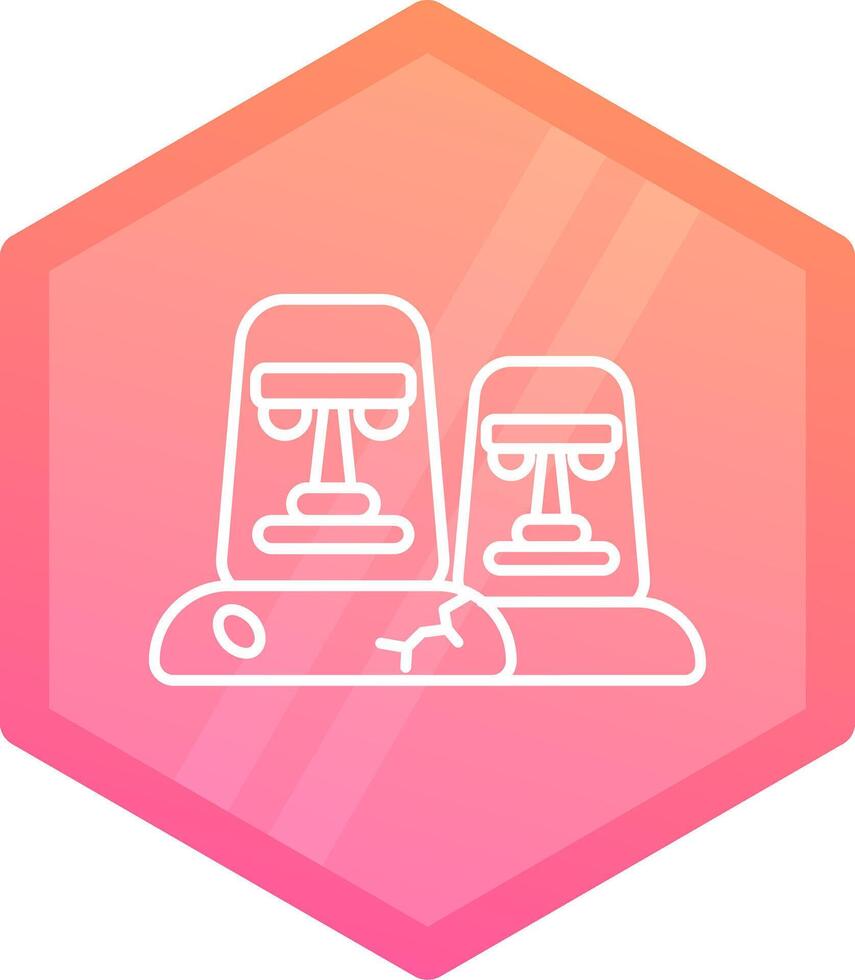 Moai Gradient polygon Icon vector