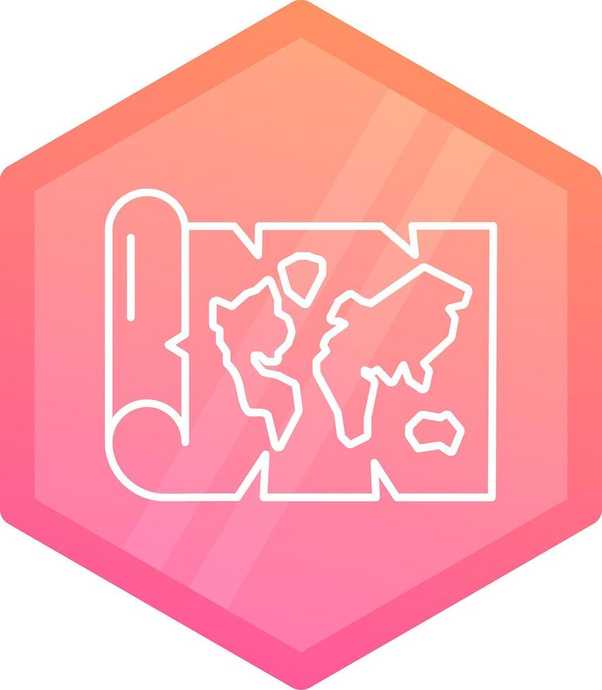 World map Gradient polygon Icon vector