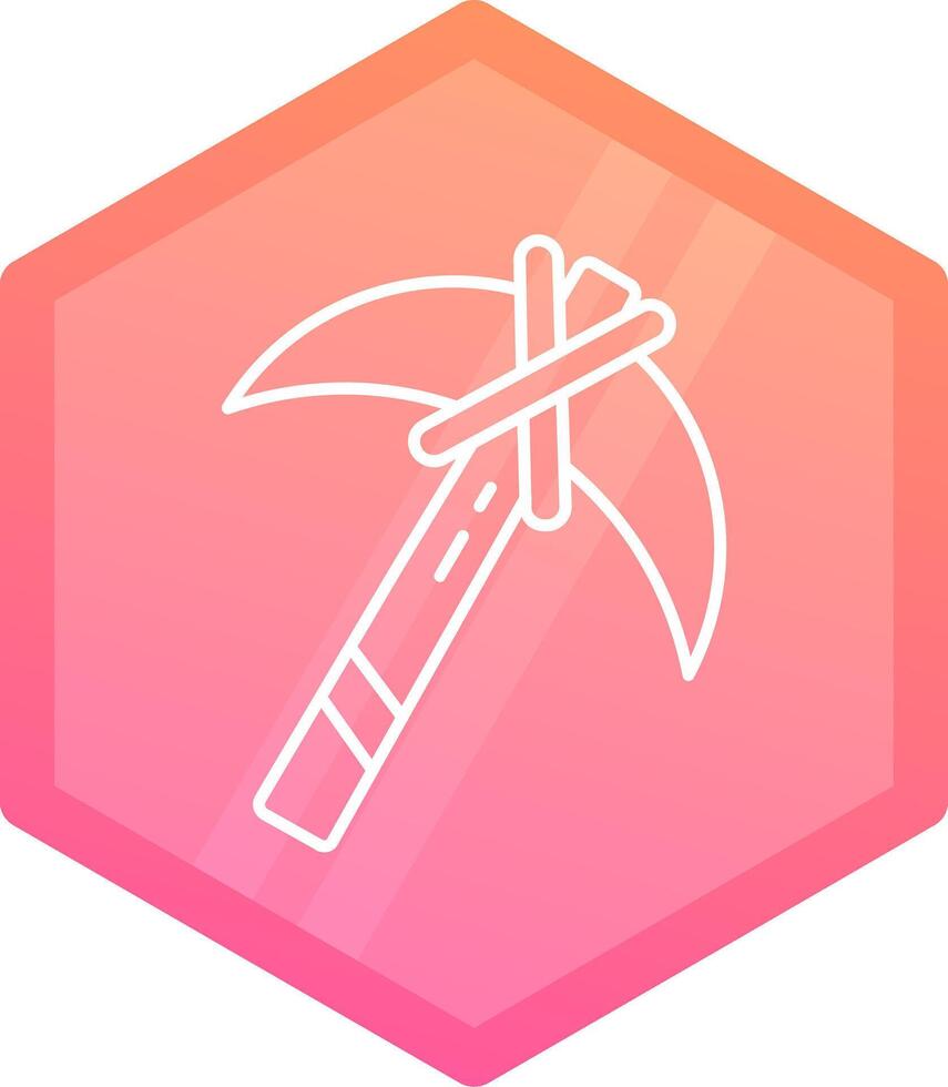 Pickaxe Gradient polygon Icon vector