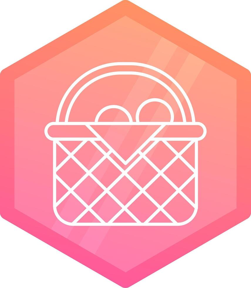 Basket Gradient polygon Icon vector