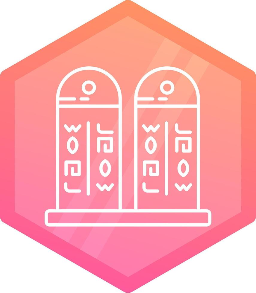 Hieroglyph Gradient polygon Icon vector
