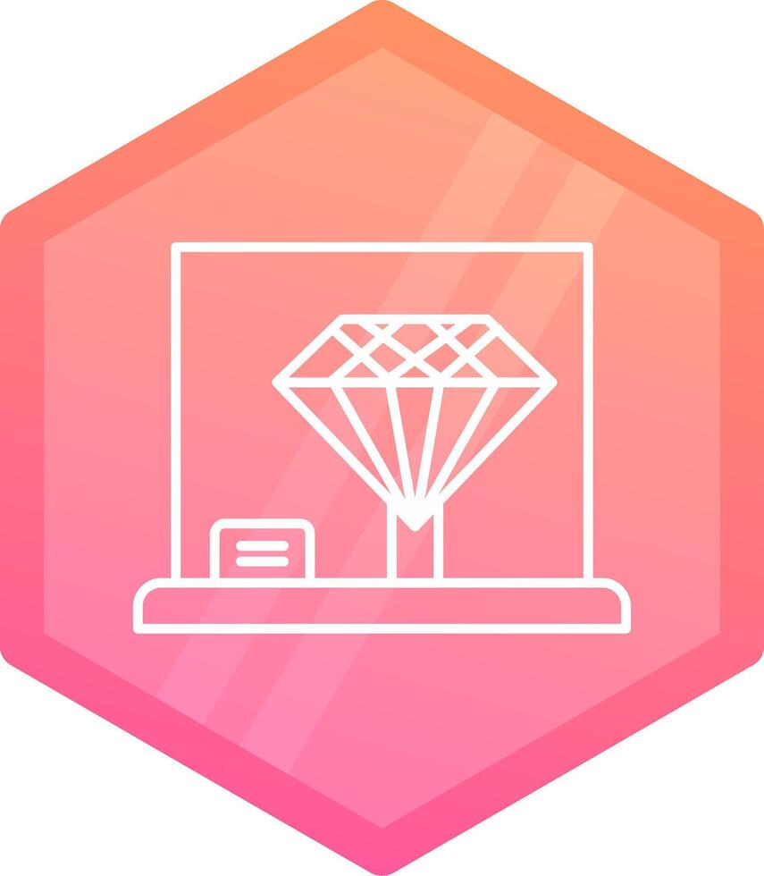 Diamond Gradient polygon Icon vector