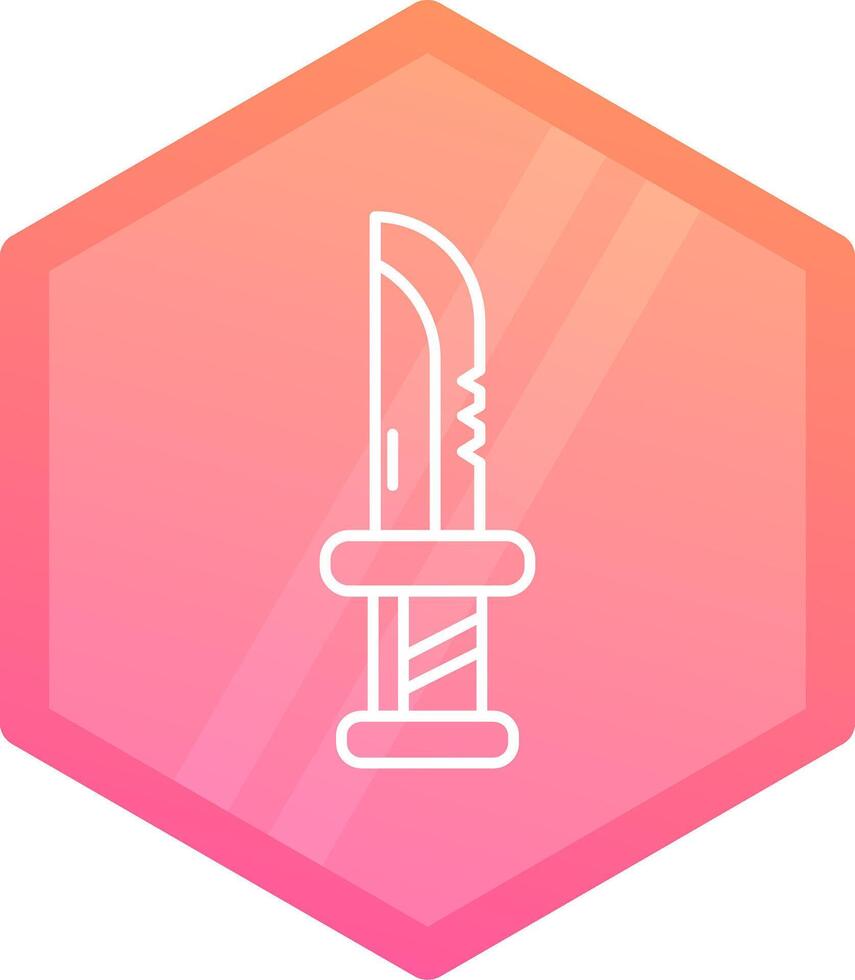 Dagger Gradient polygon Icon vector