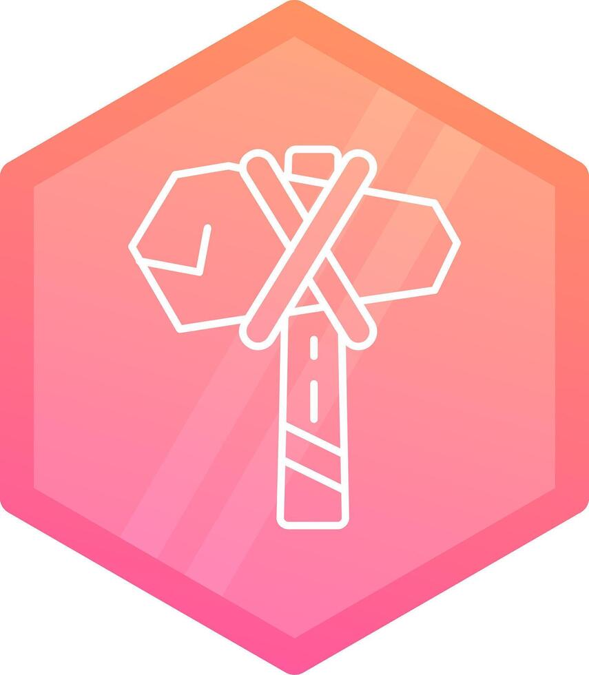 Hammer Gradient polygon Icon vector