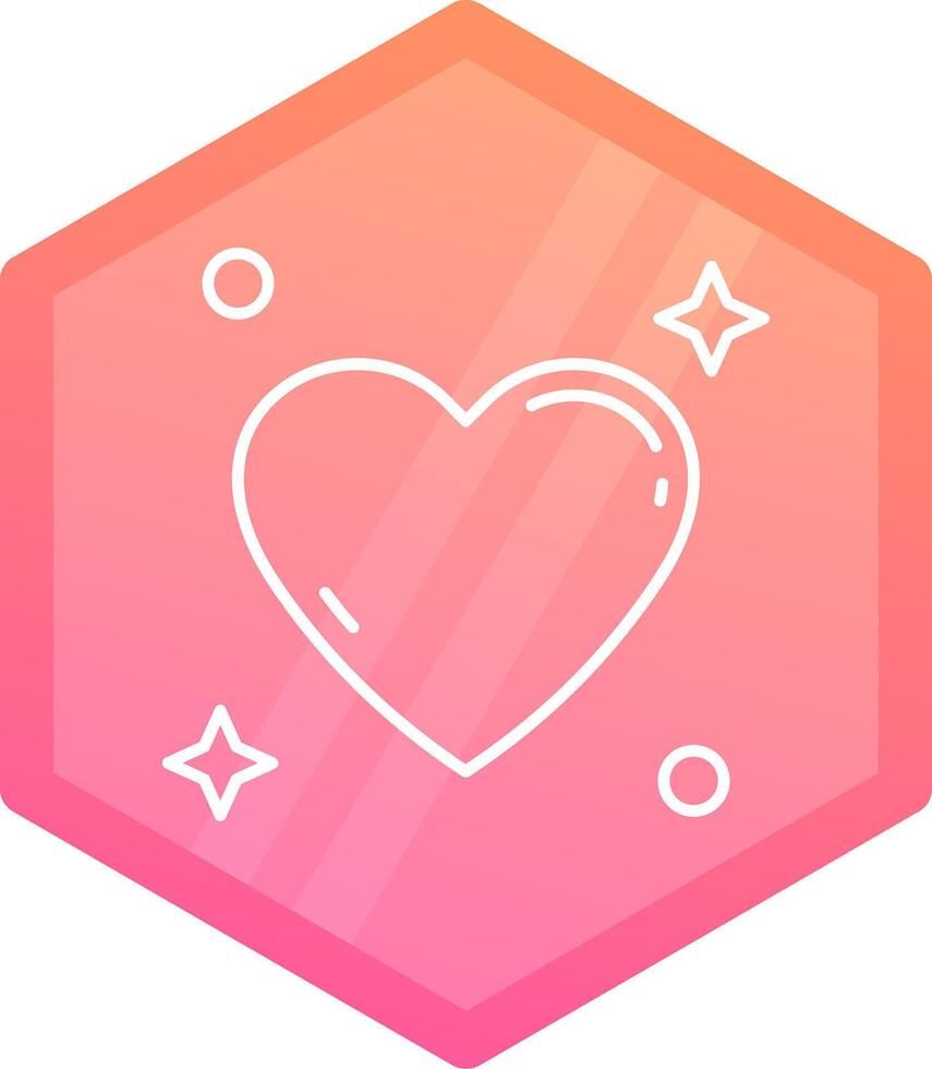 corazón degradado polígono icono vector