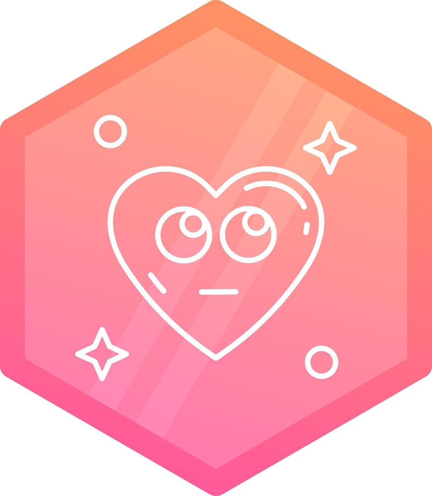 Rolling eyes Gradient polygon Icon vector
