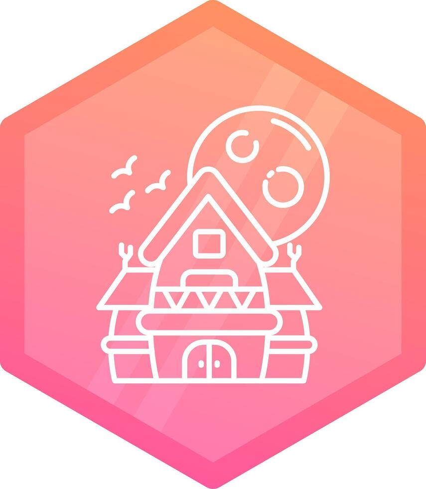 Haunted house Gradient polygon Icon vector