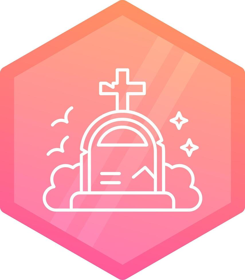 Grave Gradient polygon Icon vector