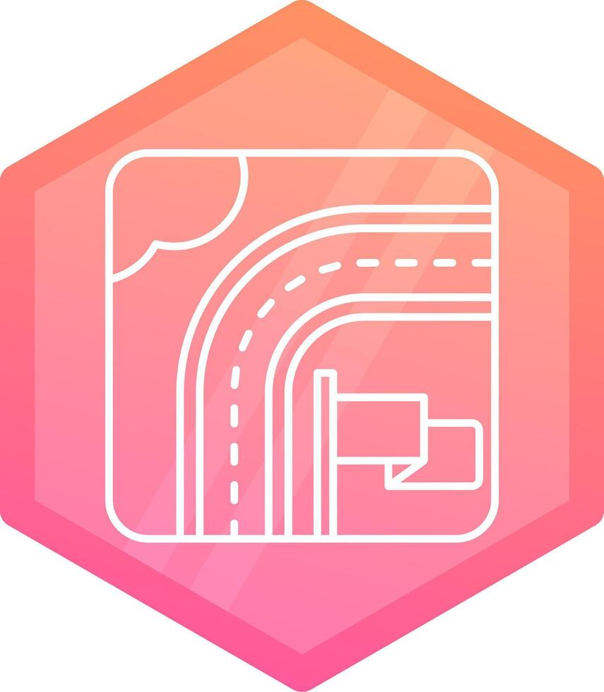 Destination Gradient polygon Icon vector