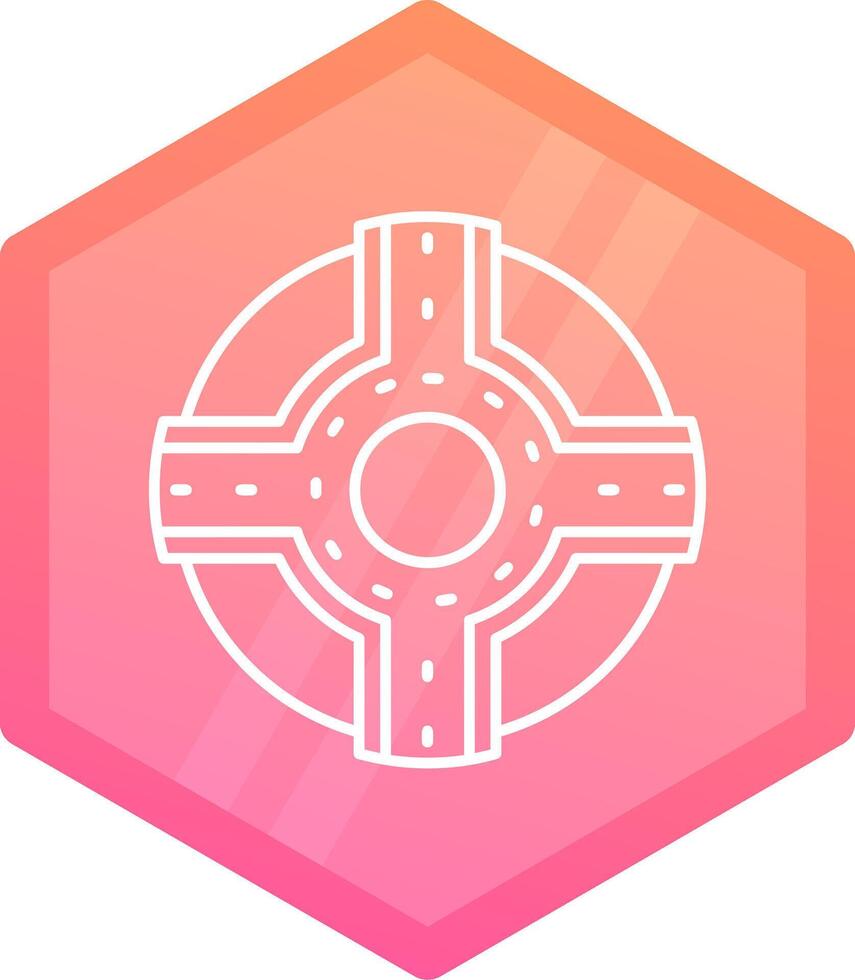 Roundabout Gradient polygon Icon vector