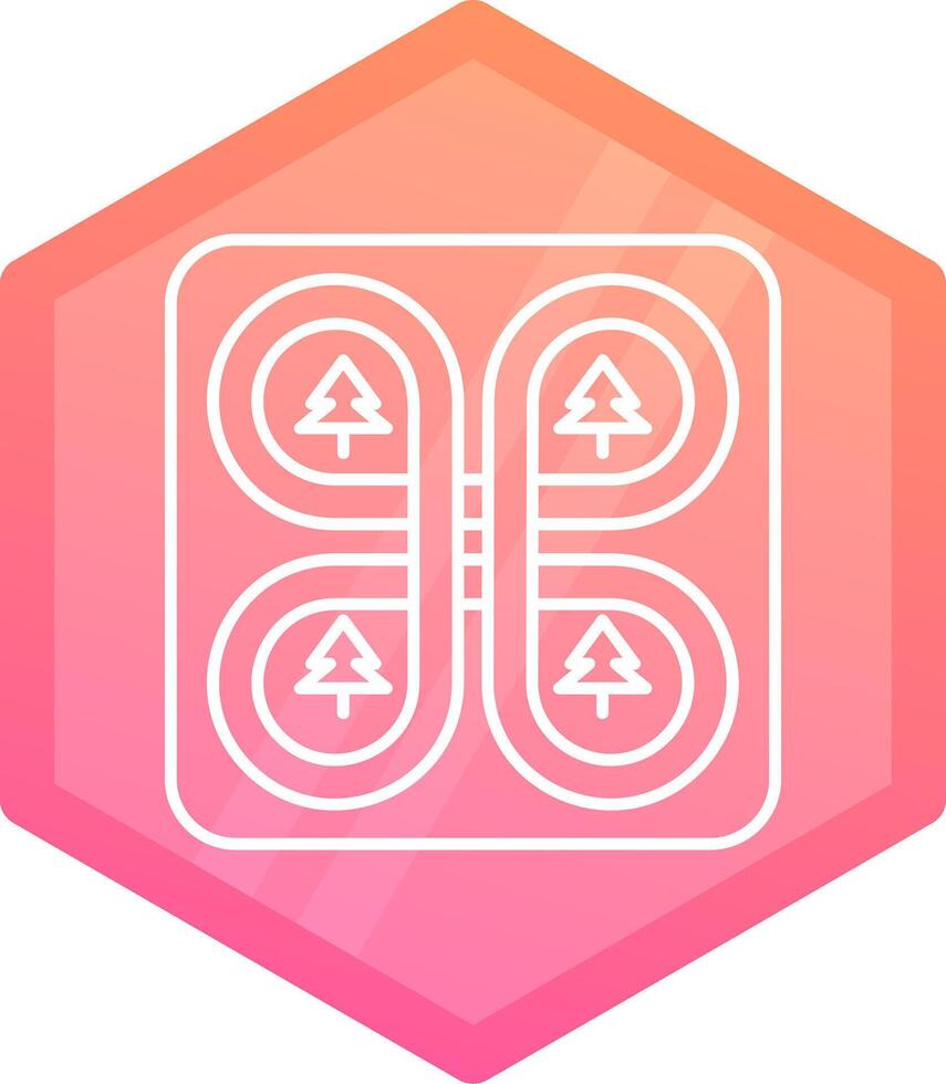Overpass Gradient polygon Icon vector