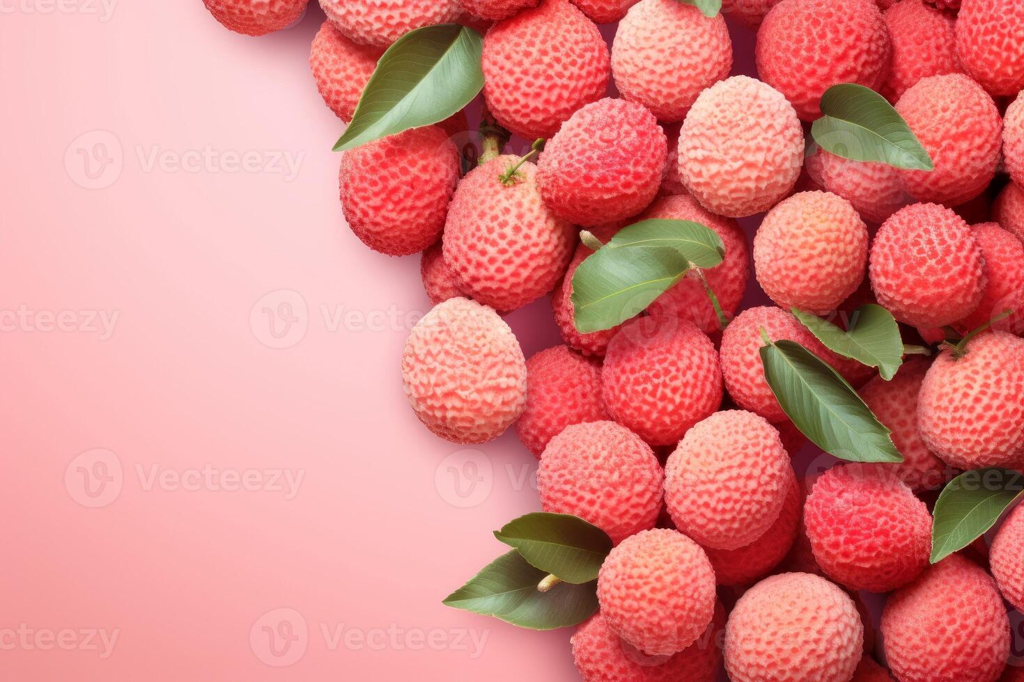 AI generated Exotic Lychees mockup background. Generate Ai photo