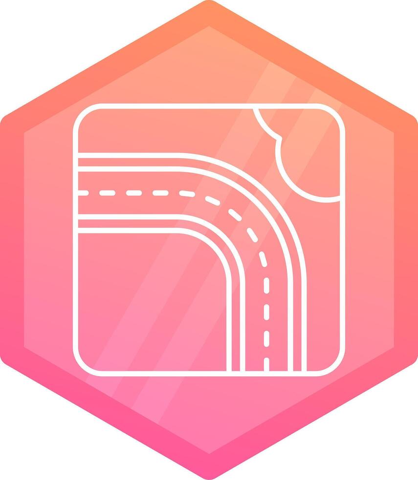 Highway Gradient polygon Icon vector