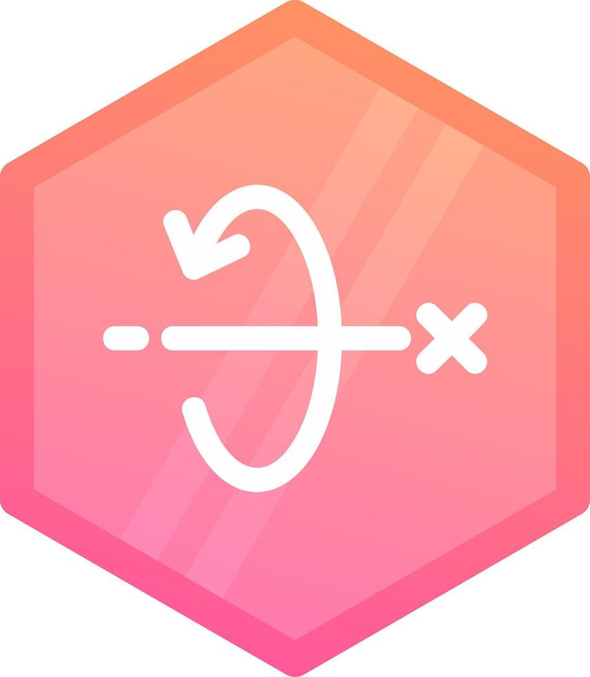 3d totate x axis Gradient polygon Icon vector