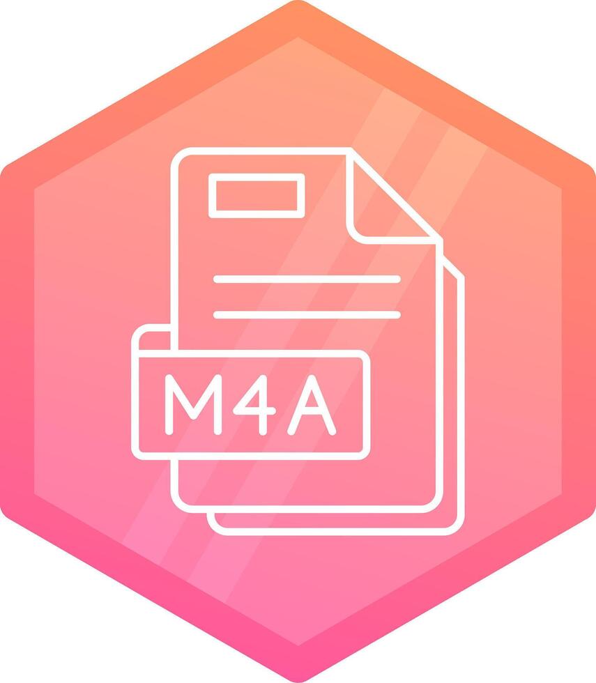 M4a Gradient polygon Icon vector