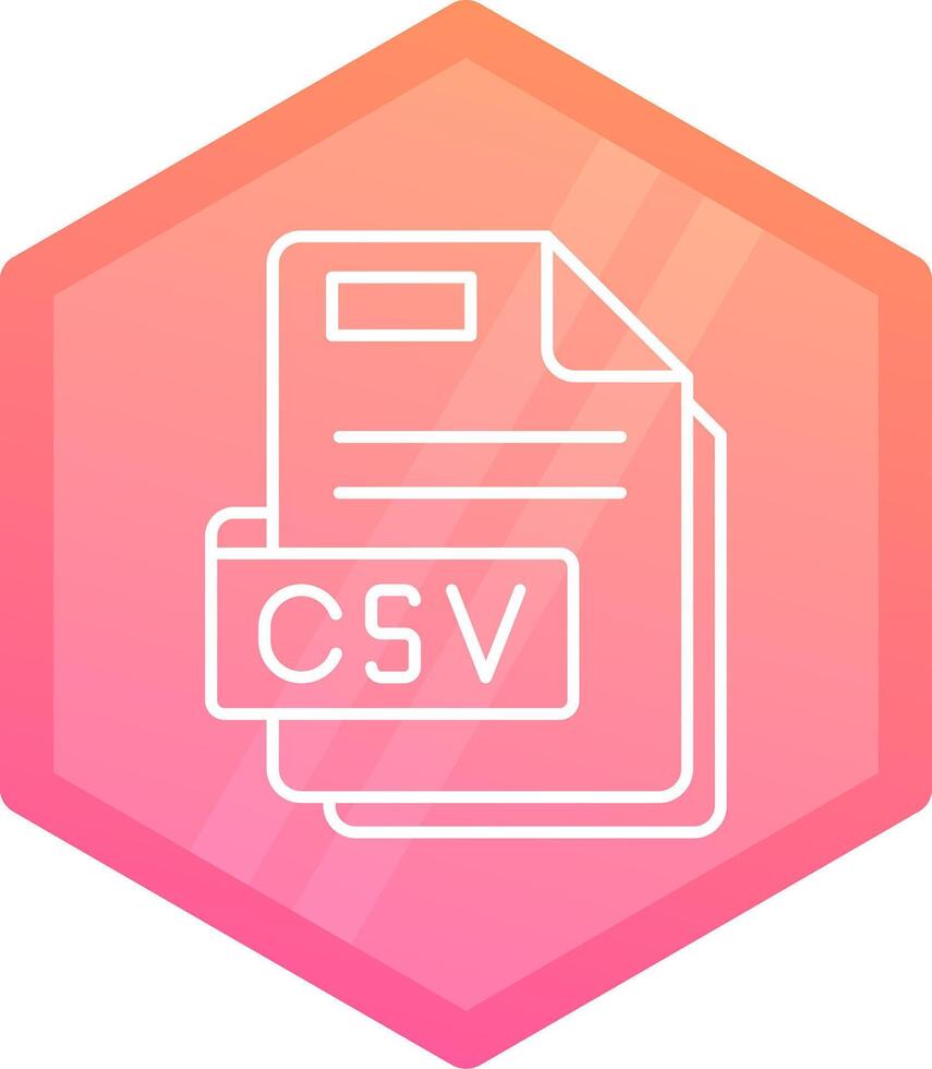 Csv Gradient polygon Icon vector