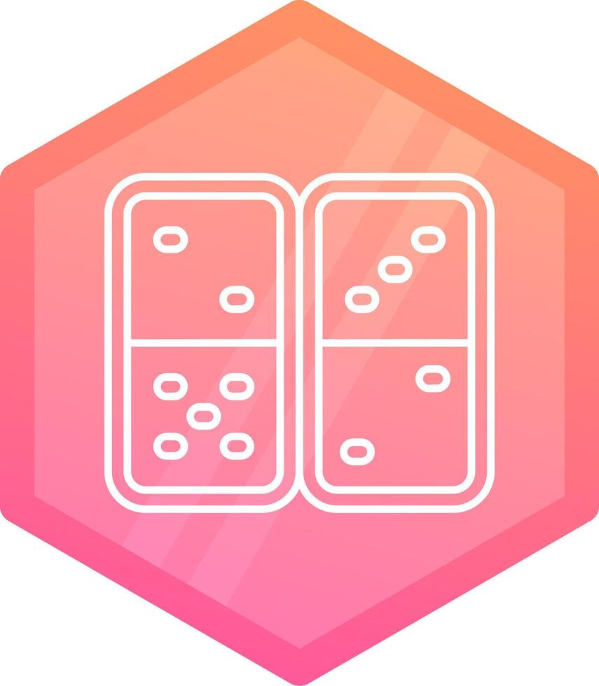 Domino Gradient polygon Icon vector