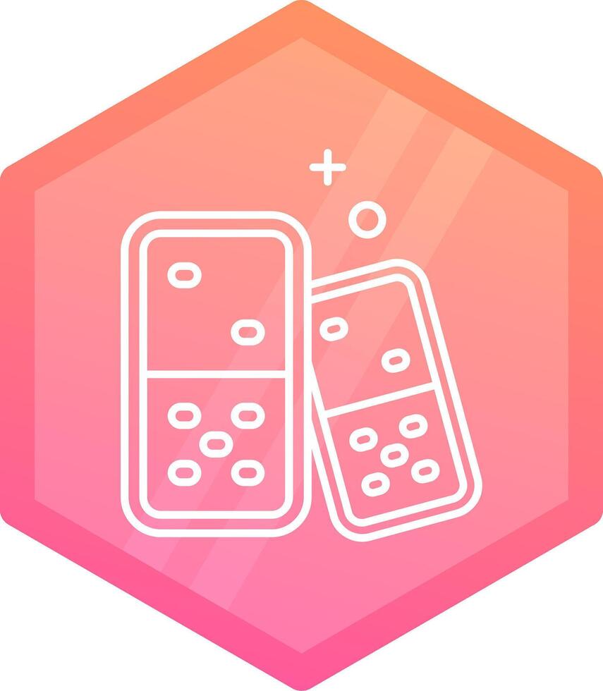 Domino Gradient polygon Icon vector