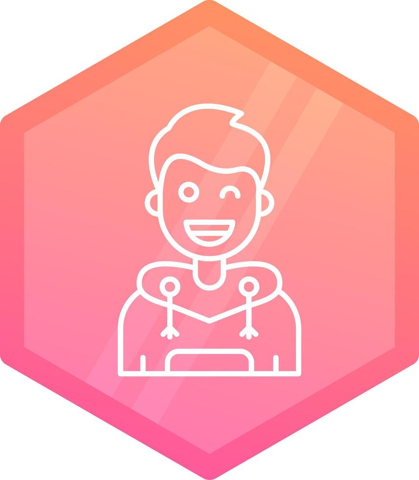Wink Gradient polygon Icon vector