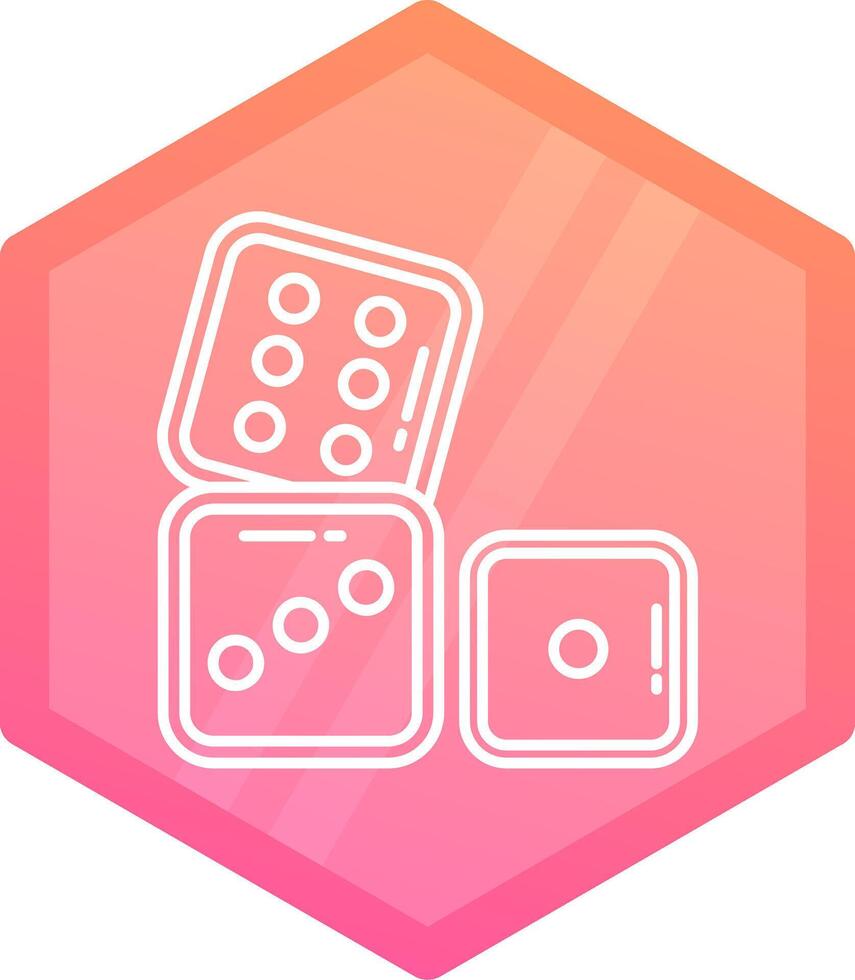 Dices Gradient polygon Icon vector