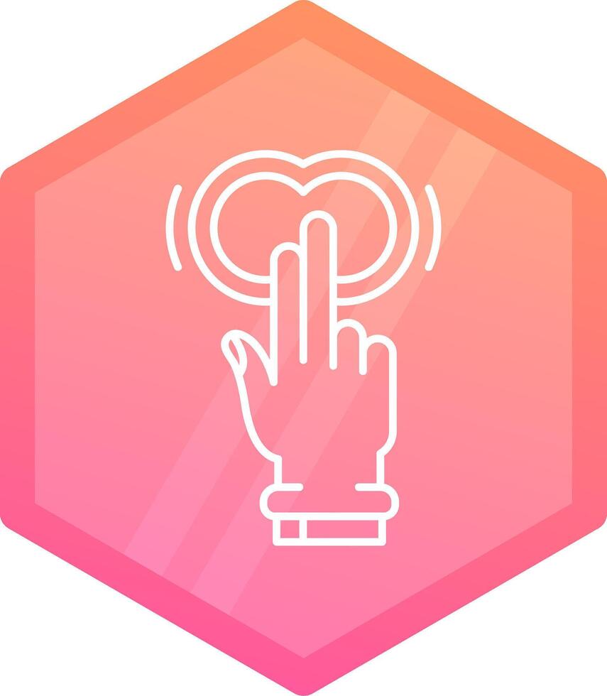 Two Fingers Double Tap Gradient polygon Icon vector