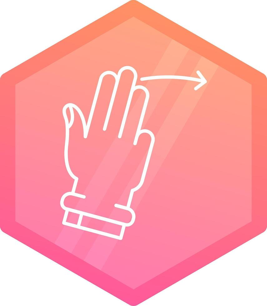 Three Fingers Right Gradient polygon Icon vector