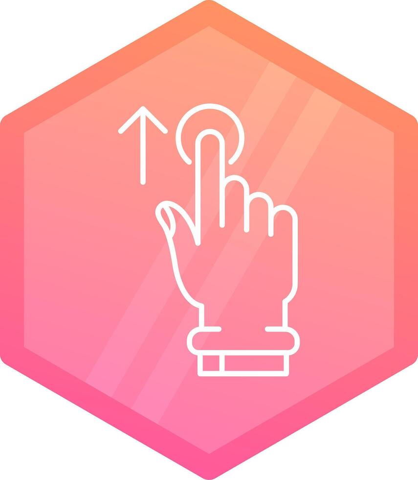 Tap and Move Up Gradient polygon Icon vector