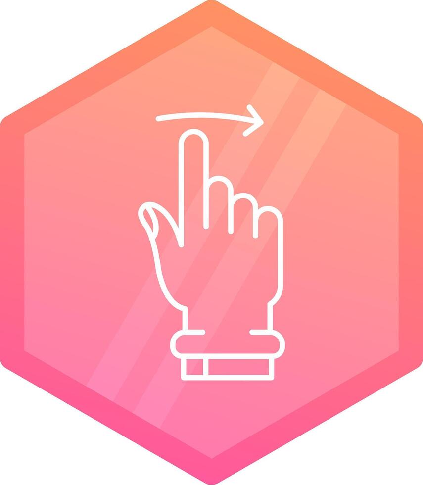 Swipe Right Gradient polygon Icon vector
