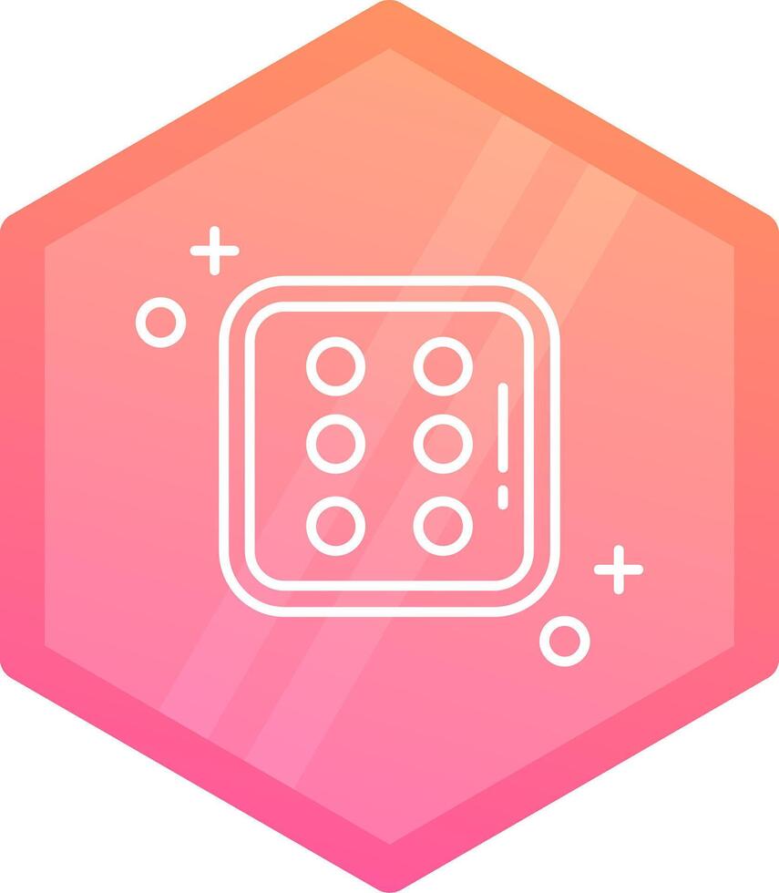 Dice six Gradient polygon Icon vector